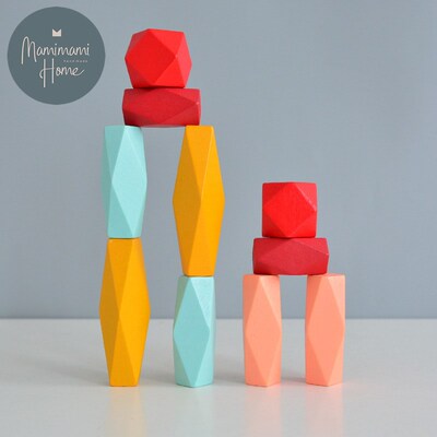 Creative Montessori Toy For Baby Kids Wood Toy Rainbow Ston