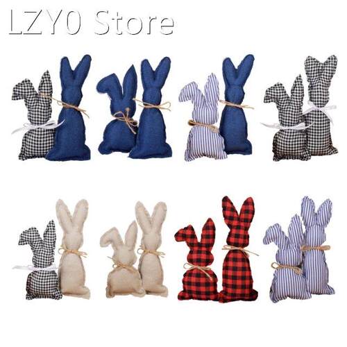 Cute Easter Bunny Dolls 2 Pcs Stuffed Rabbit Cloth Doll Part