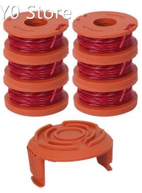 6pcs Replacement Spool Line with 1 Cap Cover for WORX WA0010