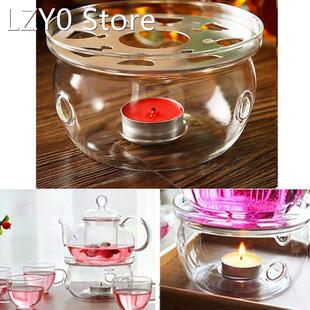New Clear Glass Heat-Resisting Round Teapot Warmer Heater Ba