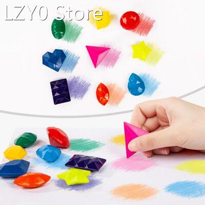 9 Colors Diamond Shape Crayons Non Toxic Washable Painting D