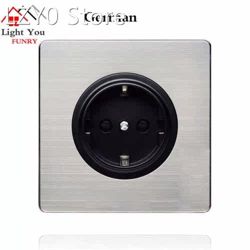 German socket panel Black round European standard German soc