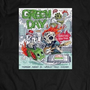 GREEN DAY WRIGLEY FIELD SHOW POSTER OLDSKOOL ART Shirt FUL