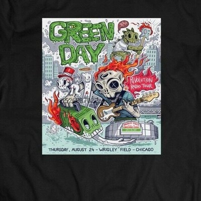 GREEN DAY WRIGLEY FIELD SHOW POSTER  OLDSKOOL ART Shirt FUL