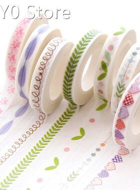 7mm*10m Beautiful Plant Green Leaves Decorative Washi Tape P