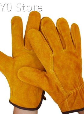 Man Work Gloves Tough Grip Leather for Utility Construction