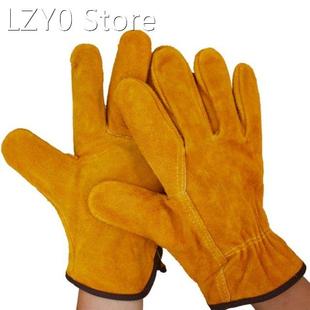 Man Work Gloves Tough Grip Leather for Utility Construction