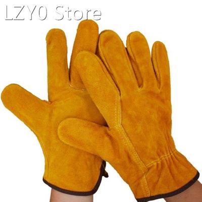 Man Work Gloves Tough Grip Leather for Utility Construction