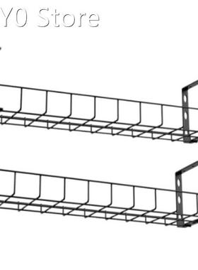 2 Pcs Under-Desk Cable Management Rack Under-Counter Cable S