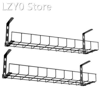 2 Pcs Under-Desk Cable Management Rack Under-Counter Cable S