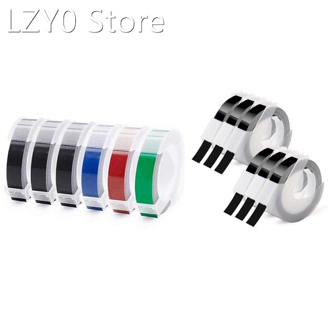 12 Roll Embossing Label Tape 3D Plastic 9Mm X , 6 Roll White