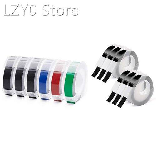 12 Roll Embossing Label Tape 3D Plastic 9Mm X , 6 Roll White
