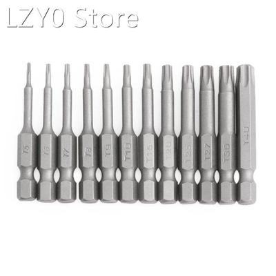 12pc/Set 1/4 Inch Length 50mm T5-T40 Magnetic Torx Electric