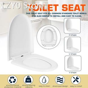O/U/V Type Slow-Close Toilet Seats Replacement Lid White Hou
