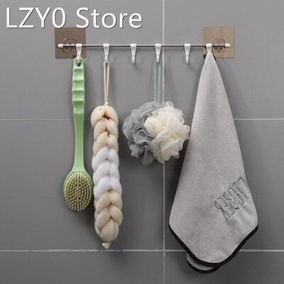 Kitchen Hook Adhesive Storage Rail With Moving 6 Hooks Wall