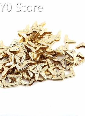 100pcs/Lot Retro Yellow Metal Book Albums Menus Notebook Fol