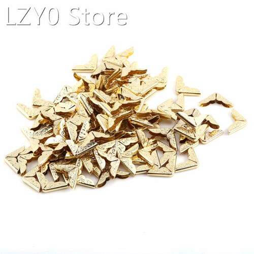100pcs/Lot Retro Yellow Metal Book Albums Menus Notebook Fol