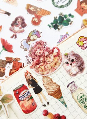 100 Pcs Flowers Totem Stationery Stickers DIY Scrapbooking