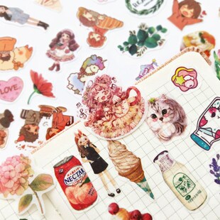 100 Pcs Flowers Totem Stationery Stickers DIY Scrapbooking