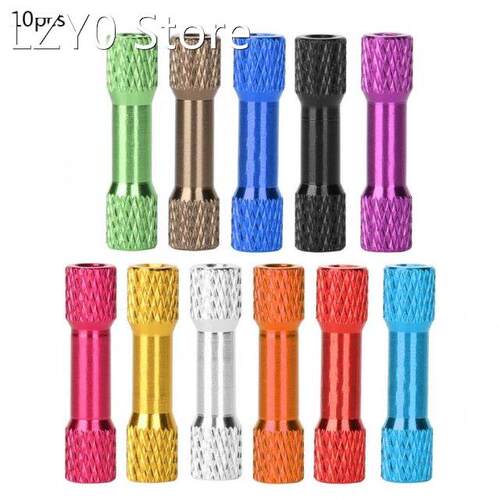 10Pcs Multicolor Standoffs Anodized Aluminum Alloy Female Th