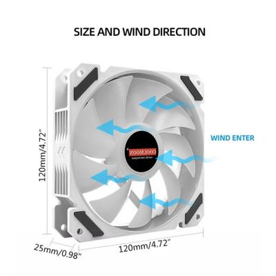 Coolmoon 120mm PWM ARGB PC Case Fan Quiet 4 Pin RGB Cooling