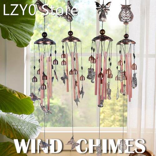Bird Wind Chimes Outdoor Garden Wind Chimes Bells with 4 Alu
