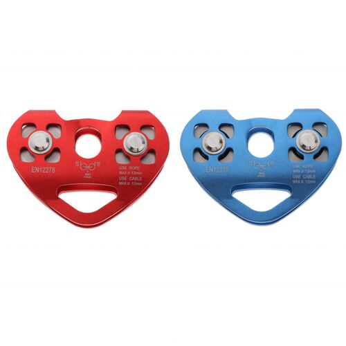 30KN Tandem Speed Climbing Dual Pulley Aluminum Alloy Climbi