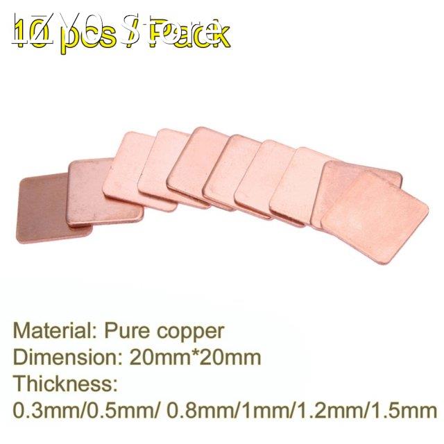 ALLOYSEED 10 pcs 15mmx15mm 0.3mm 0.4mm 0.5mm 0.6mm 0.8mm 1mm