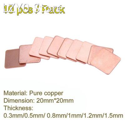 ALLOYSEED 10 pcs 15mmx15mm 0.3mm 0.4mm 0.5mm 0.6mm 0.8mm 1mm