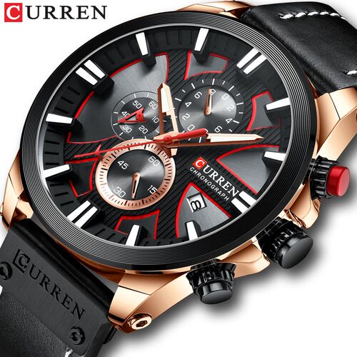 CURREN Top Luxury Brand Men's Military Waterproof Leather S