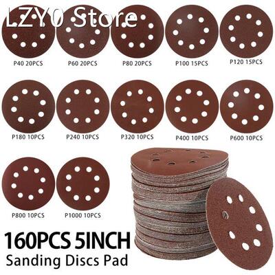 5 Inch 125mm Round Shape Sandpaper Eight Hole Disk Sand Shee