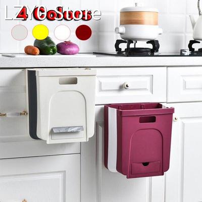 Dreamburgh Folding Trash Can Kitchen Cabinet Garbage Basket