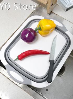 Kitchen Chopping Block Foldable Cutting Board with Colanders