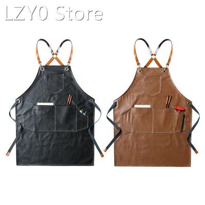 Leather Working Apron Cross Back Adjustable Chef Apron Multi