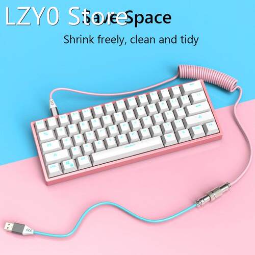Mechanical Keyboard Aviation Connector Type C USB Cable Coil