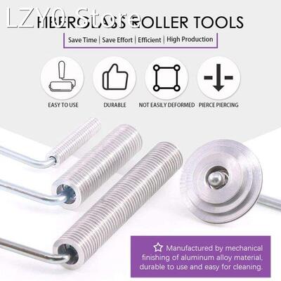 8Pcs Aluminum Alloy Fibreglass Roller Set Bubble Roller Glov