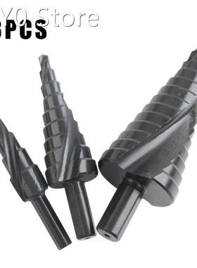 3Pcs/Set 4-32MM HSS Cobalt Stepped Drill Bit Set Nitrogen Hi