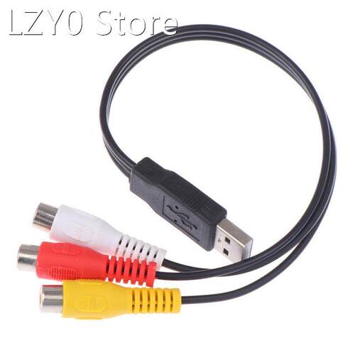 USB Male Plug To 3 RCA Male Adapter Audio Converter Video AV