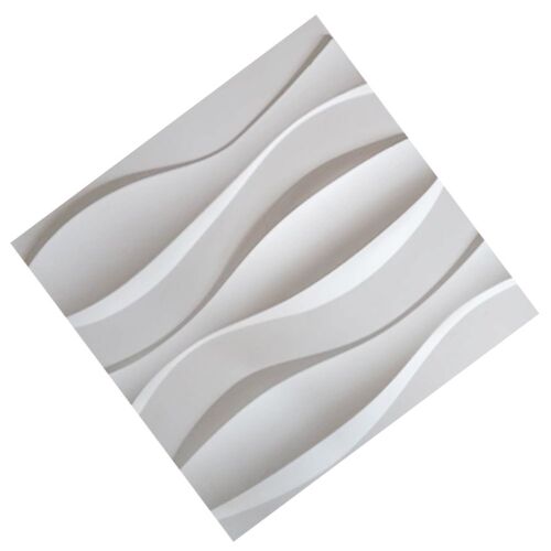 Matt White PVC Textures Decoration 3D Wall Panels Big Wave 3