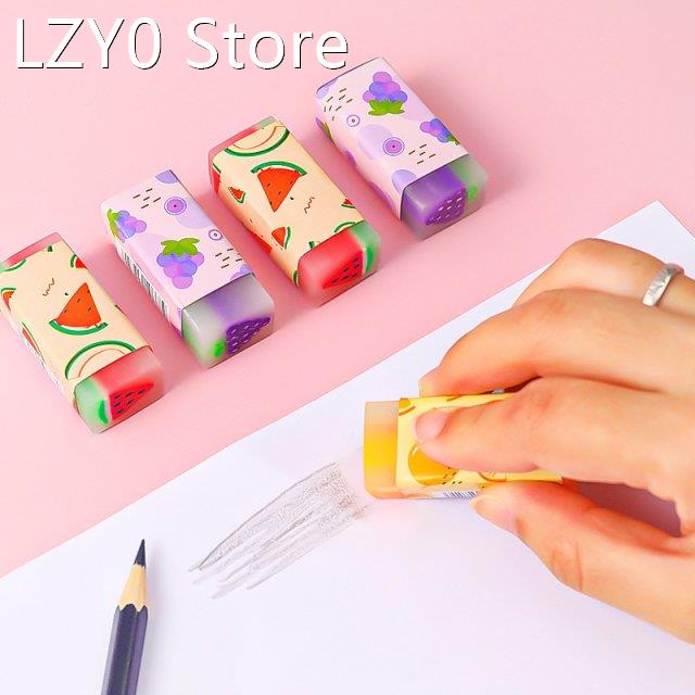2Pcs Creative Fruit Erasers Cartoon Cute Erasers Children Gi