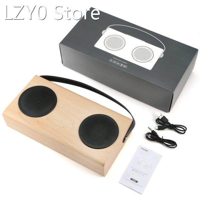 Wooden Bluetooth-compatible Speaker FM Radio MP3 Player Aux