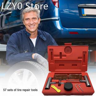 57pcs Tire Repair Kit Flat Tire Repair Tool Car Truck Motorc
