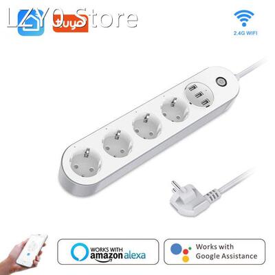 Aubess Smart EU Plug Power Strip Switch 1.5M cable Universal