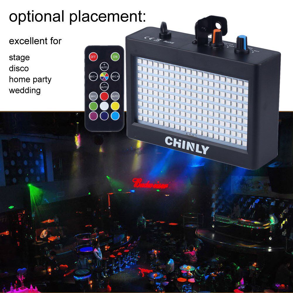 chinly 180 leds strobe flash light portable 35w rgb remote s