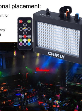 CHINLY 180 LEDs Strobe Flash Light Portable 35W RGB Remote S