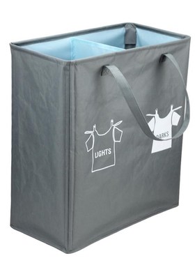 1pc Laundry Basket Foldable Household Reusable Double Latti