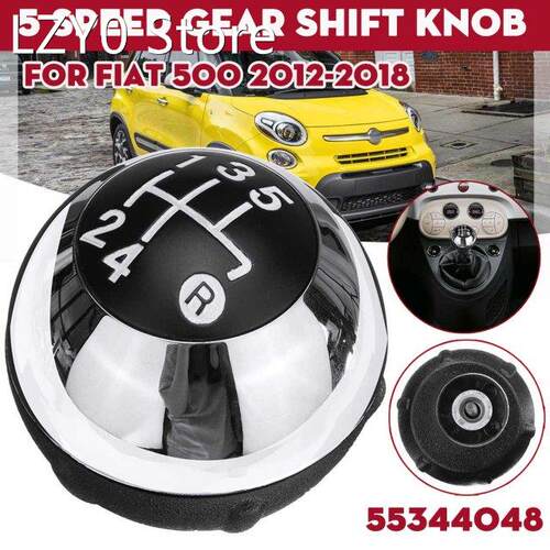 5 Speed Car Chrome Gear Shift Knob For Fiat 500 2012 2013 20
