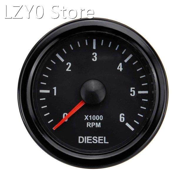 52mm 12v car tachometer 0-6000 rpm (on dash) white electrica