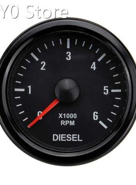 52mm 12V Car Tachometer 0-6000 RPM (On Dash) White Electrica