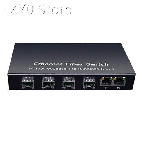 Gigabit SFP Fiber Switch 1000Mbps Optical Media Converter 4X